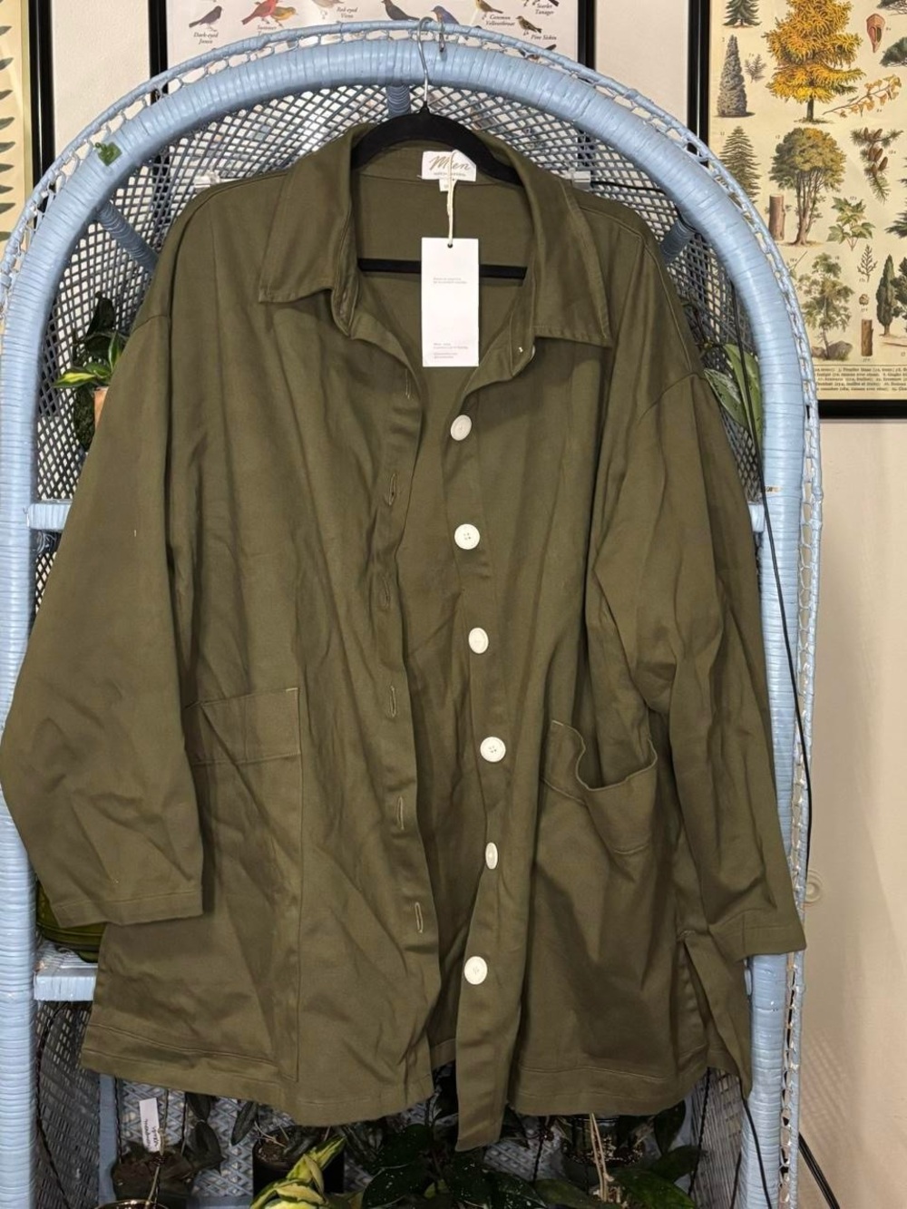 Olive Green Button-Front Women's Jacket